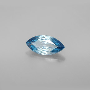 Zircão azul natural 1,56ct, marquise, VVS