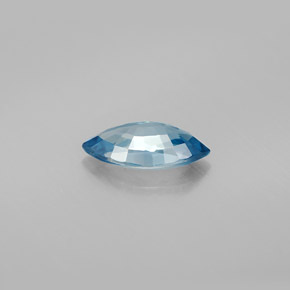 Zircão azul natural 1,56ct, marquise, VVS
