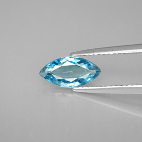 Zircão azul natural 1,52ct, marquise, VS