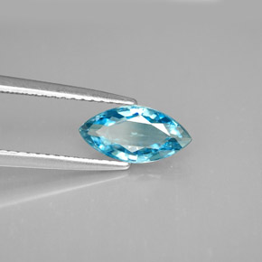 Zircão azul natural 1,52ct, marquise, VS