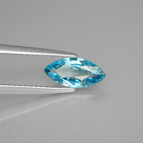 Zircão azul natural 1,33ct, marquise, VS