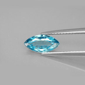 Zircão azul natural 1,44ct, marquise, VVS