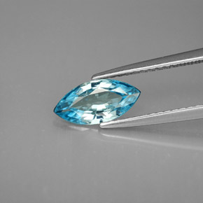 Zircão azul natural 1,33ct, marquise, VVS-VS