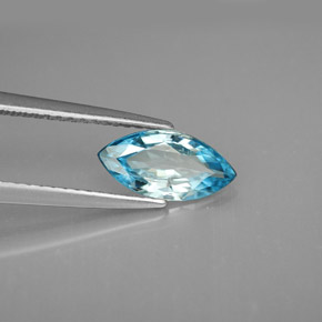Zircão azul natural 1,33ct, marquise, VVS-VS