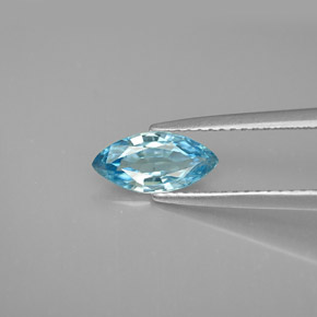 Zircão azul natural 1,13ct, marquise, VVS