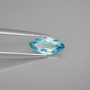 Zircão azul natural 1,13ct, marquise, VVS