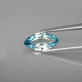 Zircão azul natural 1,42ct, marquise, VVS