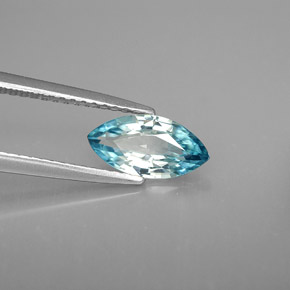 Zircão azul natural 1,42ct, marquise, VVS