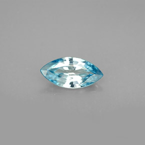 Zircão azul natural 1,36ct, marquise, VVS