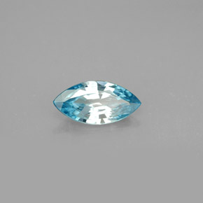 Zircão azul natural 1,36ct, marquise, VVS