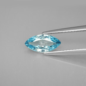 Zircão azul natural 1,37ct, marquise, VVS