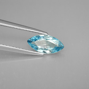 Zircão azul natural 1,37ct, marquise, VVS