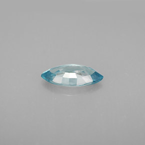 Zircão azul natural 1,37ct, marquise, VVS