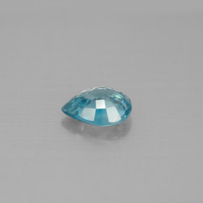 Zircão azul natural 1,50ct, formato de pêra, VVS-VS
