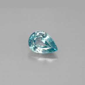 Zircão azul natural 1,75ct, formato de pêra, VVS-VS