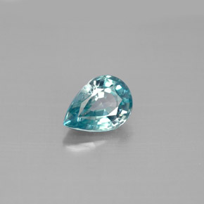 Zircão azul natural 1,75ct, formato de pêra, VVS-VS