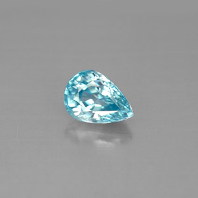 Zircão azul natural 1,80ct, formato de pêra, VVS