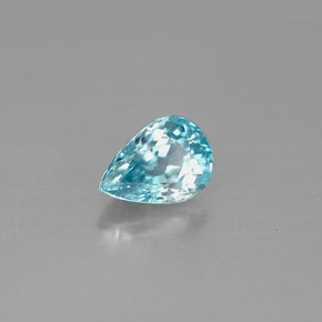 Zircão azul natural 1,80ct, formato de pêra, VVS