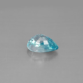 Zircão azul natural 1,80ct, formato de pêra, VVS