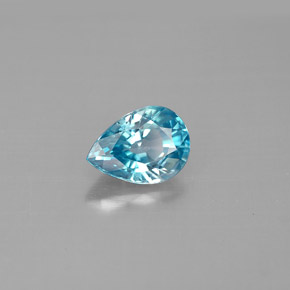 Zircão azul natural 1,66ct, formato de pêra, VVS-VS
