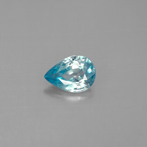 Zircão azul natural 1,36ct, formato de pêra, VVS-VS