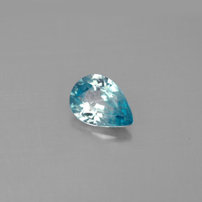 Zircão azul natural 1,36ct, formato de pêra, VVS-VS