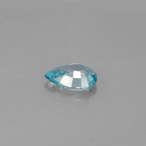 Zircão azul natural 1,36ct, formato de pêra, VVS-VS