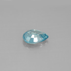 Zircão azul natural 1,67ct, formato de pêra, VVS