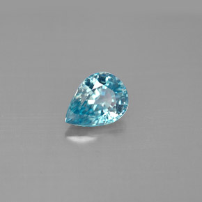 Zircão azul natural 1,58ct, formato de pêra, VVS-VS