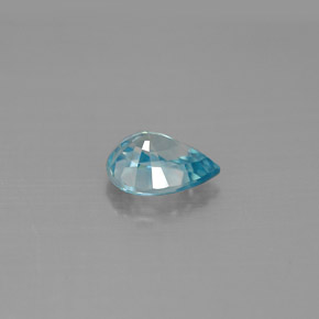 Zircão azul natural 1,58ct, formato de pêra, VVS-VS