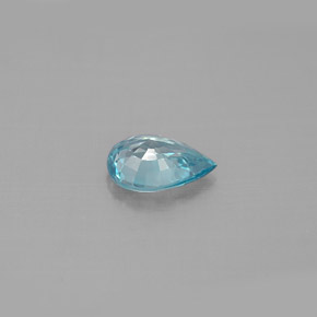 Zircão azul natural 1,27ct, formato de pêra, VVS