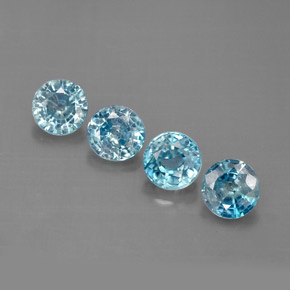 Pedras preciosas de zircão azul natural de 2,36 ct, corte redondo, VS