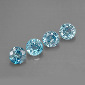Pedras preciosas de zircão azul natural de 2,36 ct, corte redondo, VS
