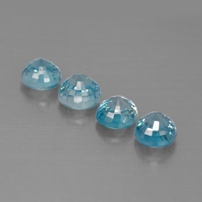 Pedras preciosas de zircão azul natural de  ct, corte redondo, VS