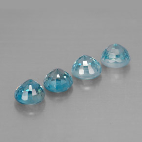 Pedras preciosas de zircão azul natural de  ct, corte redondo, VS