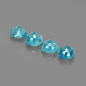 Pedras preciosas de zircão azul natural de  ct, corte redondo, VS