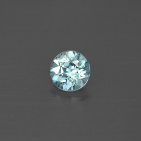 Zircão azul natural 0,79ct, corte redondo, VVS-VS
