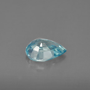 Zircão azul natural 1,54ct, formato de pêra, VVS