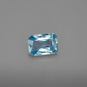 Zircão azul natural 1,19ct, corte esmeralda, VVS