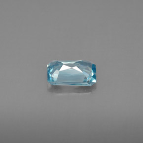 Zircão azul natural 1,19ct, corte esmeralda, VVS