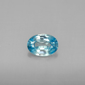 Zircão azul natural 1,12ct, corte oval, VVS-VS