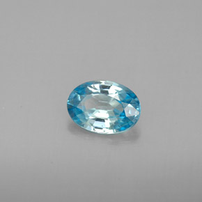 Zircão azul natural 1,12ct, corte oval, VVS-VS