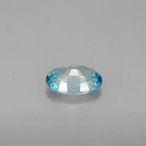 Zircão azul natural 1,12ct, corte oval, VVS-VS