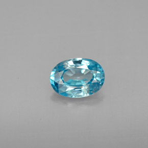 Zircão azul natural 1,14ct, corte oval, VS