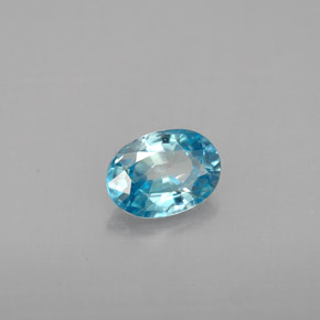 Zircão azul natural 1,14ct, corte oval, VS