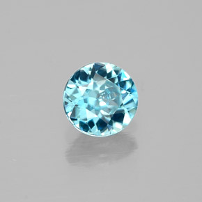 Zircão azul natural 0,63ct, corte redondo, VVS-VS
