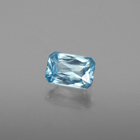 Zircão Azul Natural 0,94ct, Corte Esmeralda, SI