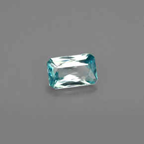 Zircão azul natural 0,76ct, corte esmeralda, VVS-VS