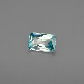 Zircão azul natural 0,76ct, corte esmeralda, VVS-VS