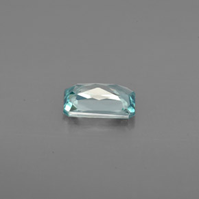 Zircão azul natural 0,76ct, corte esmeralda, VVS-VS